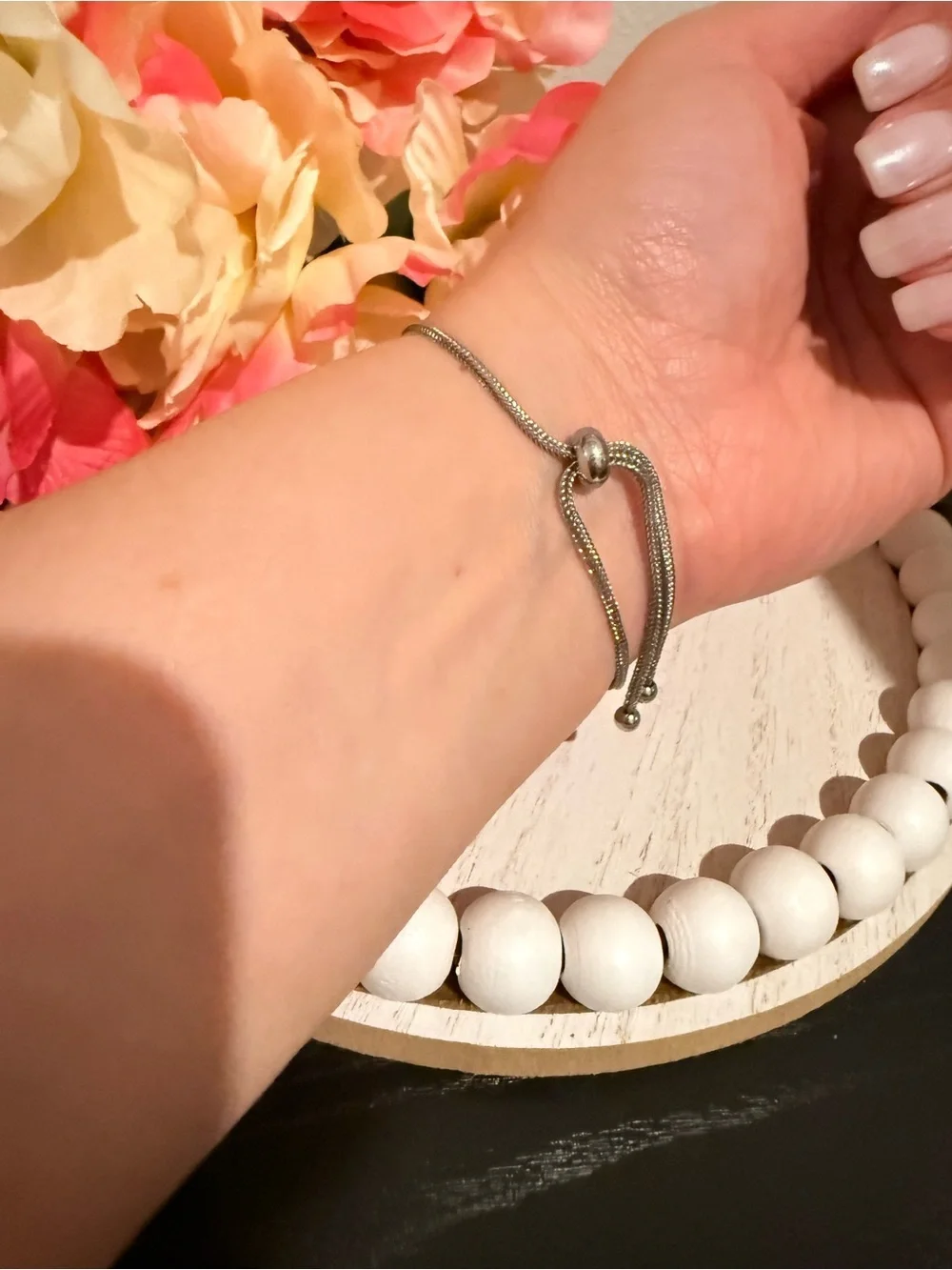 Djoy 925 Sterling Silver Blue Crystal Adjustable Tennis Bracelet